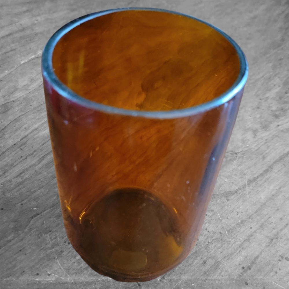 Vtg Dark Amber Juice Glass
